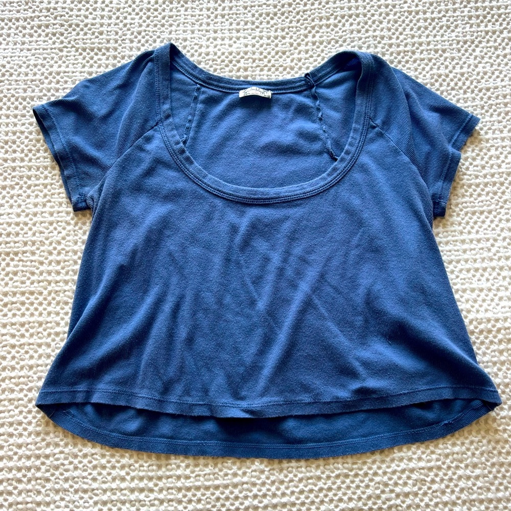 Free People Intimately Scoop Neck Blue Tee